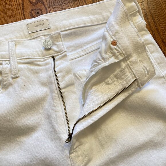 Mother High Waisted Rider Ankle Jeans Womens 29 White Fairest of them All Denim - Picture 7 of 15